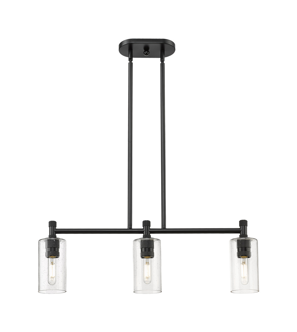 INNOVATIONS 434-3I-BK-G434-7SDY Crown Point 3 30.5 inch Island Lighting Matte Black