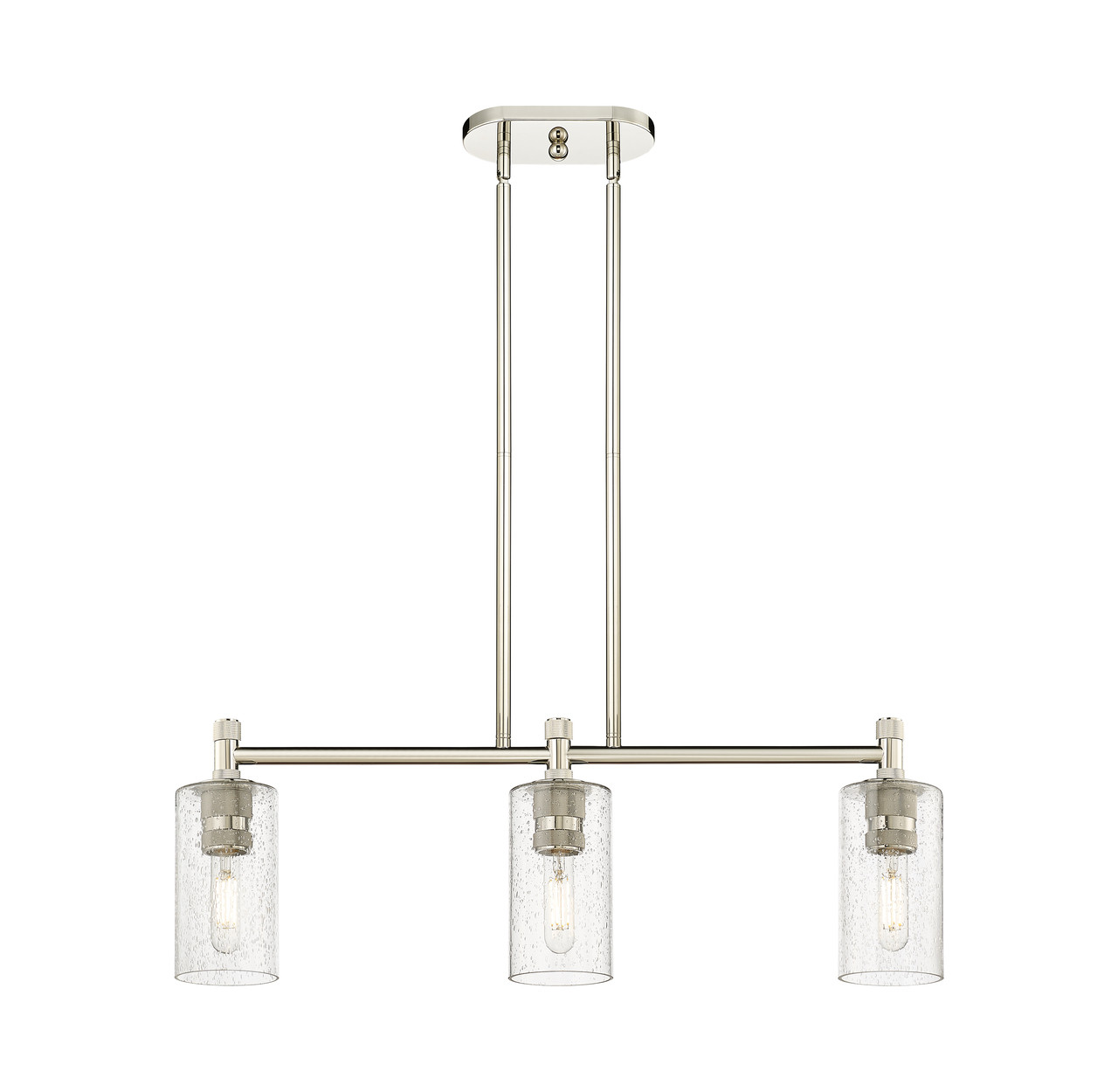 INNOVATIONS 434-3I-PN-G434-7SDY Crown Point 3 30.5 inch Island Lighting Polished Nickel INNOVATIONS 434-3I-PN-G434-7SDY Crown Point 3 30.5 inch Island Lighting Polished Nickel