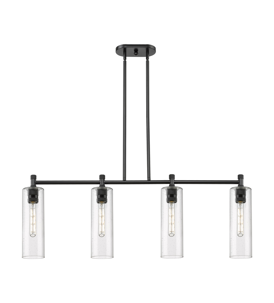 INNOVATIONS 434-4I-BK-G434-12SDY Crown Point 4 43.75 inch Island Lighting Matte Black INNOVATIONS 434-4I-BK-G434-12SDY Crown Point 4 43.75 inch Island Lighting Matte Black