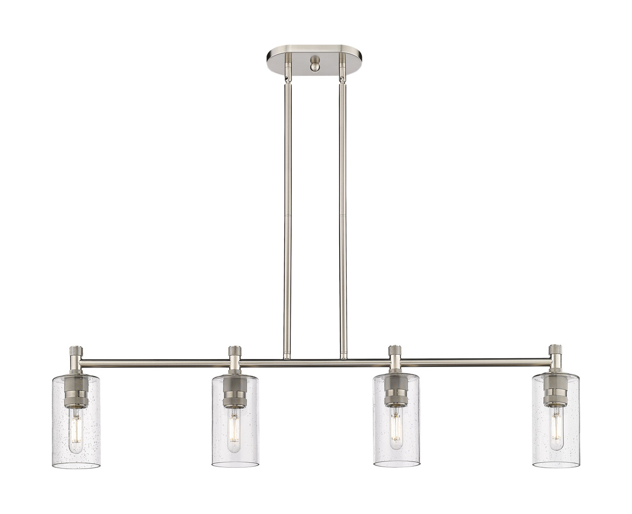 INNOVATIONS 434-4I-SN-G434-7SDY Crown Point 4 43.75 inch Island Lighting Satin Nickel INNOVATIONS 434-4I-SN-G434-7SDY Crown Point 4 43.75 inch Island Lighting Satin Nickel