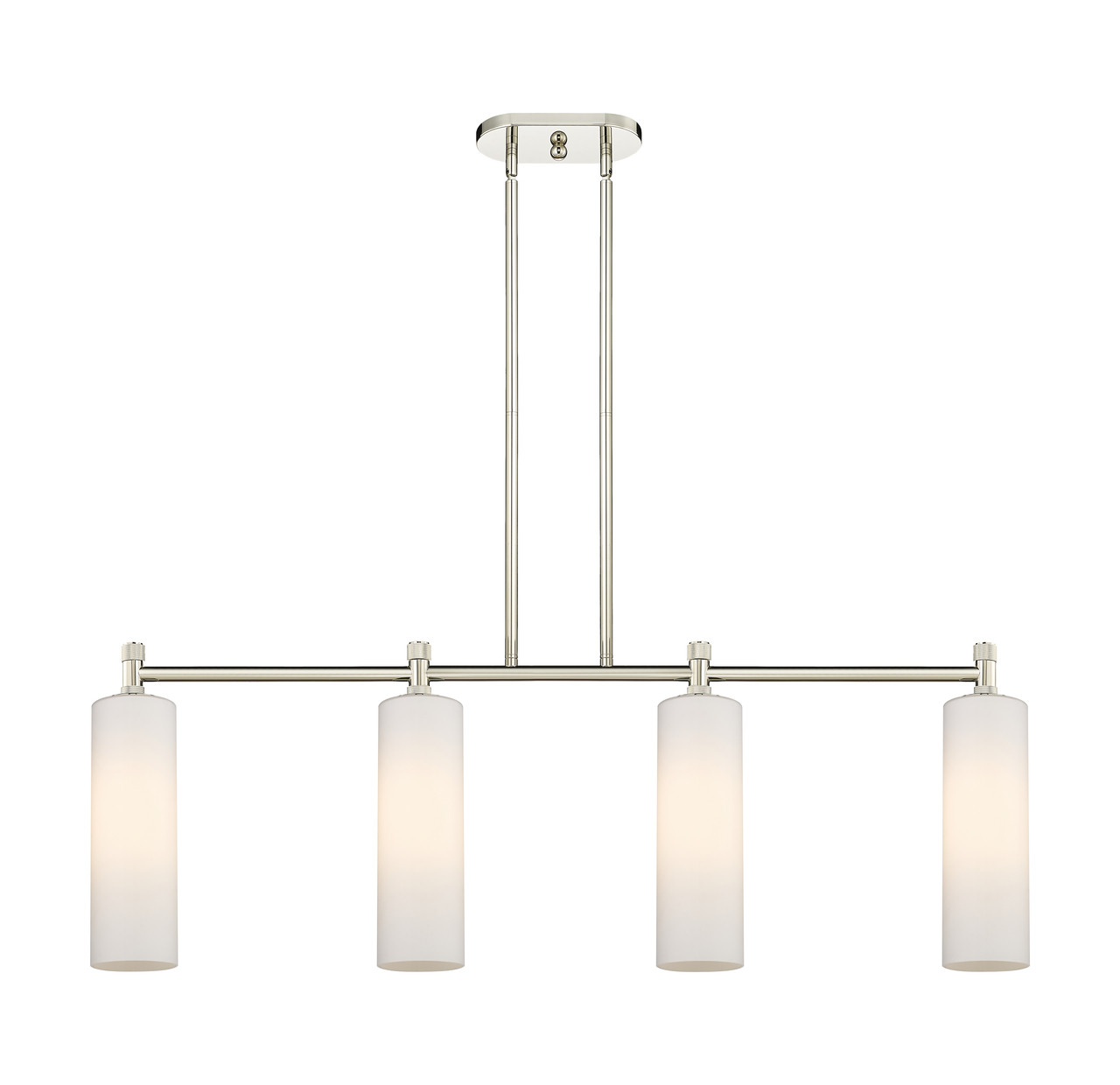 INNOVATIONS 434-4I-PN-G434-12WH Crown Point 4 43.75 inch Island Lighting Polished Nickel