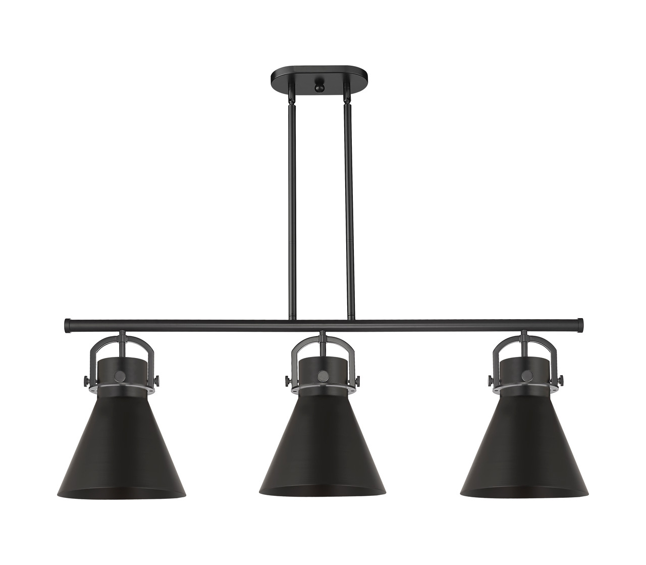 INNOVATIONS 410-3I-BK-M411-10BK Newton Cone 3 42 inch Island Lighting Matte Black