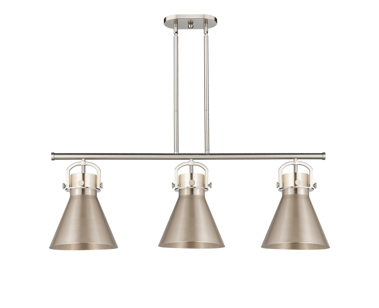 INNOVATIONS 410-3I-SN-M411-10SN Newton Cone 3 42 inch Island Lighting Satin Nickel