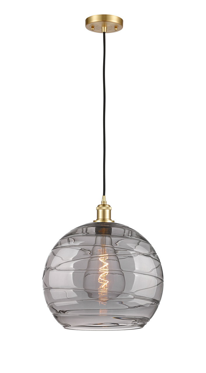 INNOVATIONS 516-1P-SG-G1213-14SM Deco Swirl 1 Light 13.75 inch Pendant Satin Gold