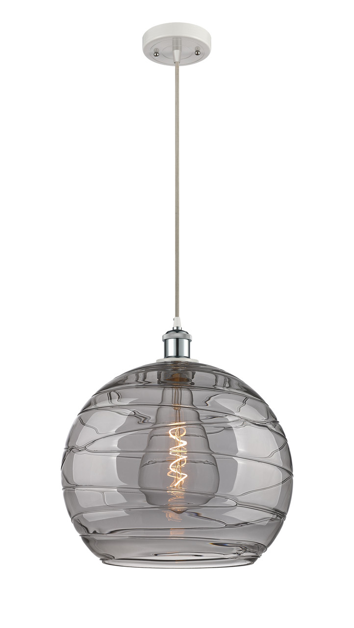 INNOVATIONS 516-1P-WPC-G1213-14SM Deco Swirl 1 Light 13.75 inch Pendant White and Polished Chrome