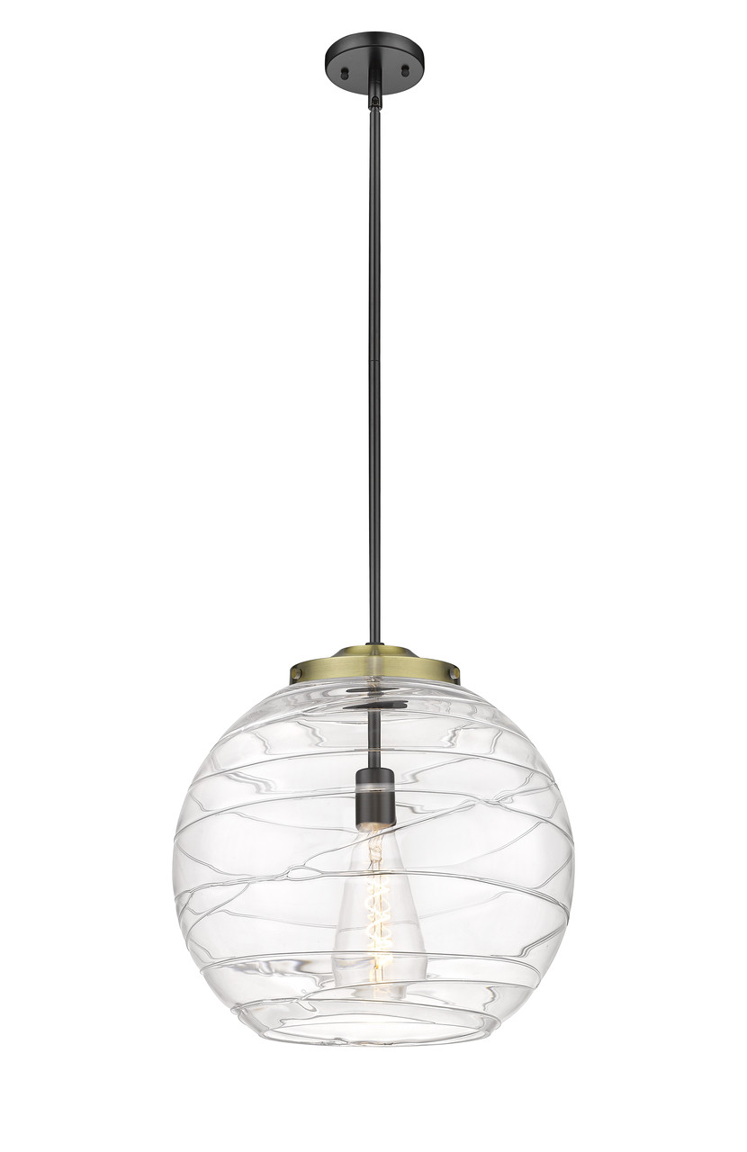 INNOVATIONS 221-1S-BAB-G1213-16-BB-95-LED Deco Swirl 1 Light 15.75 inch Pendant Black Antique Brass