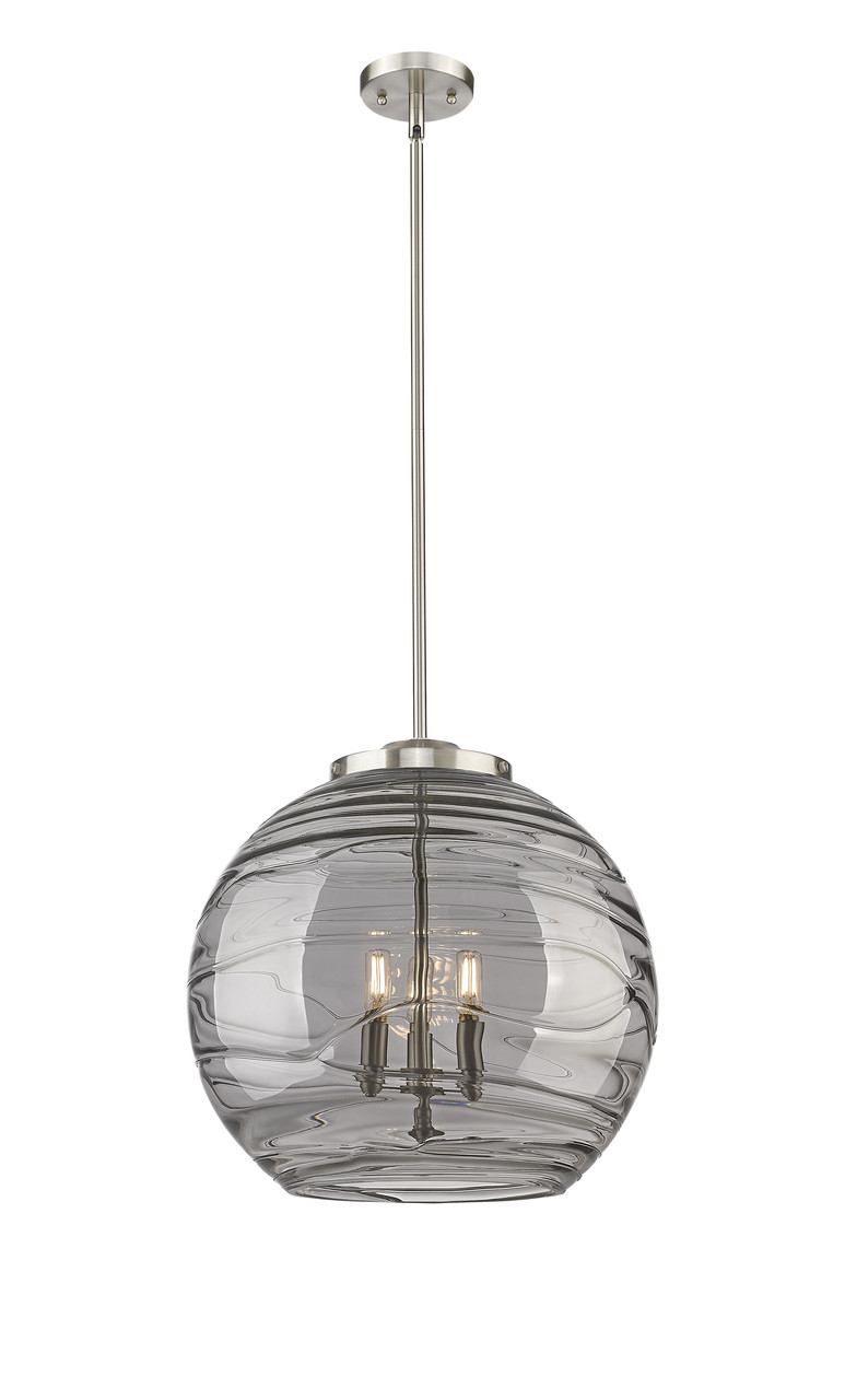 INNOVATIONS 221-3S-SN-G1213-18SM Deco Swirl 3 Light 17.875 inch Pendant Brushed Satin Nickel