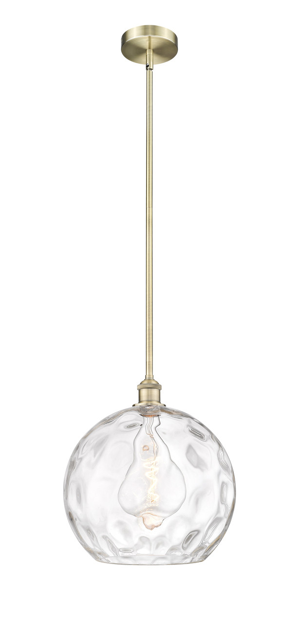 INNOVATIONS 616-1S-AB-G1215-14 Athens Water Glass 1 Light 13.75 inch Pendant Antique Brass