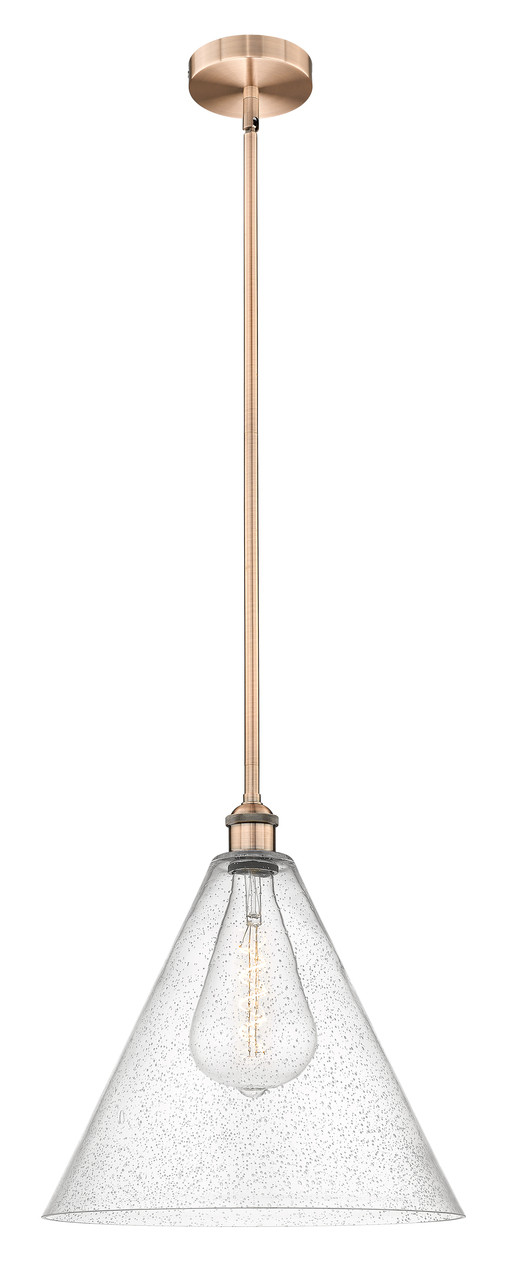 INNOVATIONS 616-1S-AC-GBC-164 Edison Cone 1 Light 16 inch Pendant Antique Copper