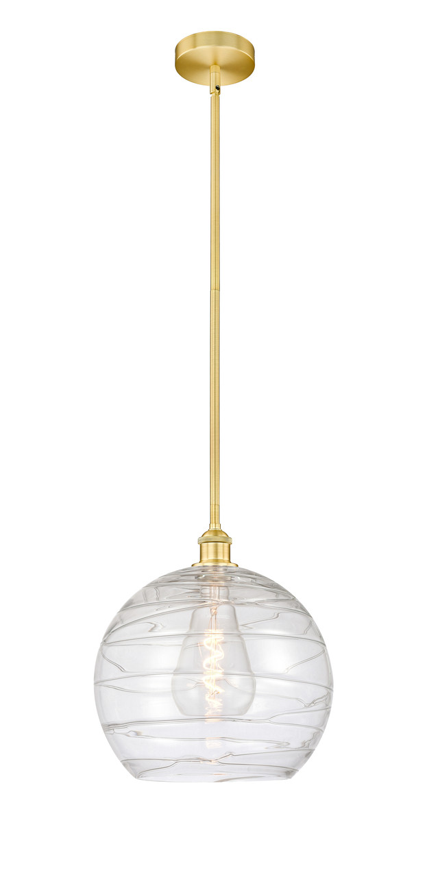 INNOVATIONS 616-1S-SG-G1213-14 Athens Deco Swirl 1 Light 13.75 inch Pendant Satin Gold