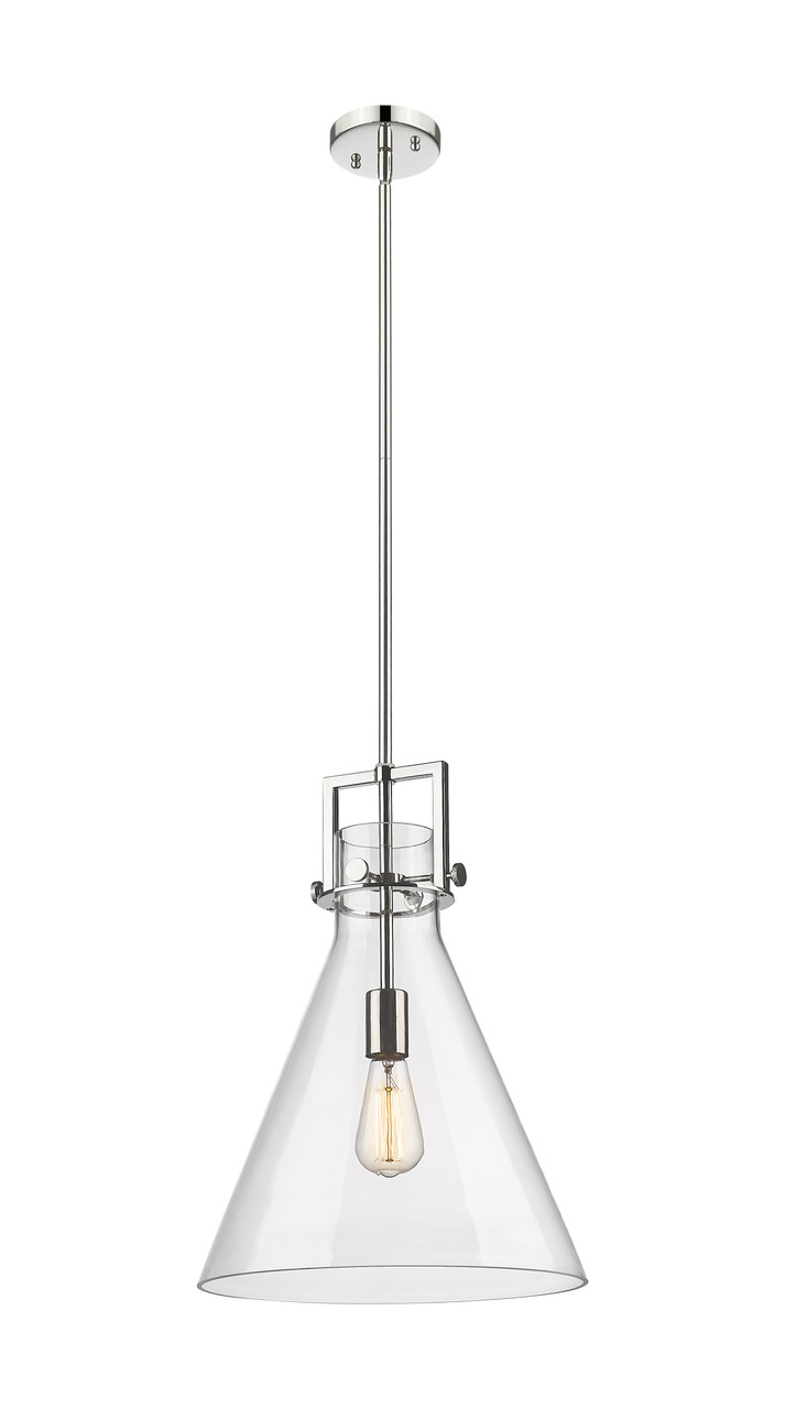 INNOVATIONS 411-1SL-PN-G411-14CL Newton Cone 1 14 inch Pendant Polished Nickel