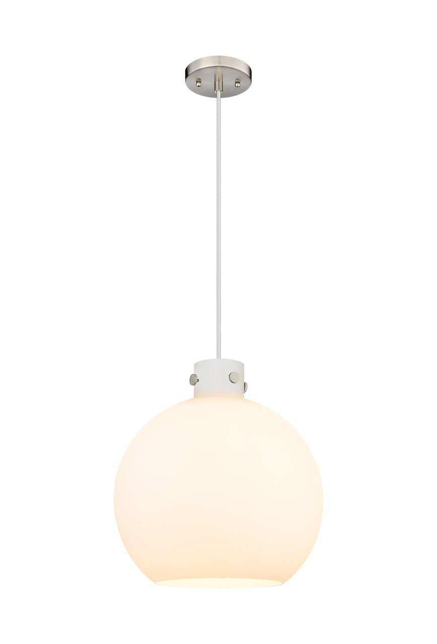 INNOVATIONS 410-1PL-SN-G410-16WH Newton Sphere 1 16 inch Pendant Brushed Satin Nickel