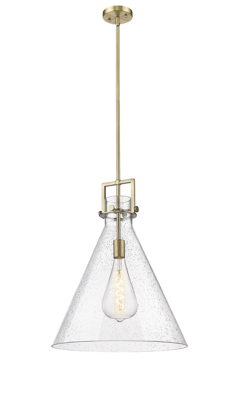 INNOVATIONS 411-1SL-BB-G411-18SDY Newton Cone 1 18 inch Pendant Brushed Brass