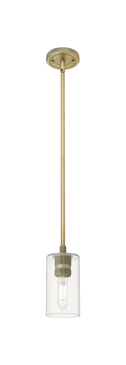 INNOVATIONS 434-1S-BB-G434-7CL Crown Point 1 4.5 inch Pendant Brushed Brass