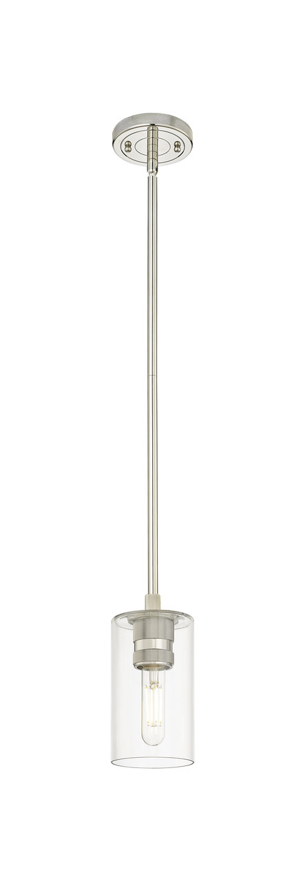 INNOVATIONS 434-1S-PN-G434-7CL Crown Point 1 4.5 inch Pendant Polished Nickel
