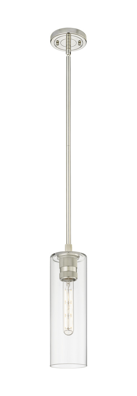 INNOVATIONS 434-1S-PN-G434-12CL Crown Point 1 4.5 inch Pendant Polished Nickel