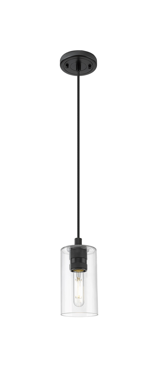 INNOVATIONS 434-1P-BK-G434-7CL Crown Point 1 4.5 inch Pendant Matte Black