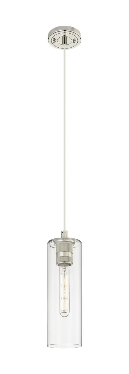 INNOVATIONS 434-1P-PN-G434-12CL Crown Point 1 4.5 inch Pendant Polished Nickel