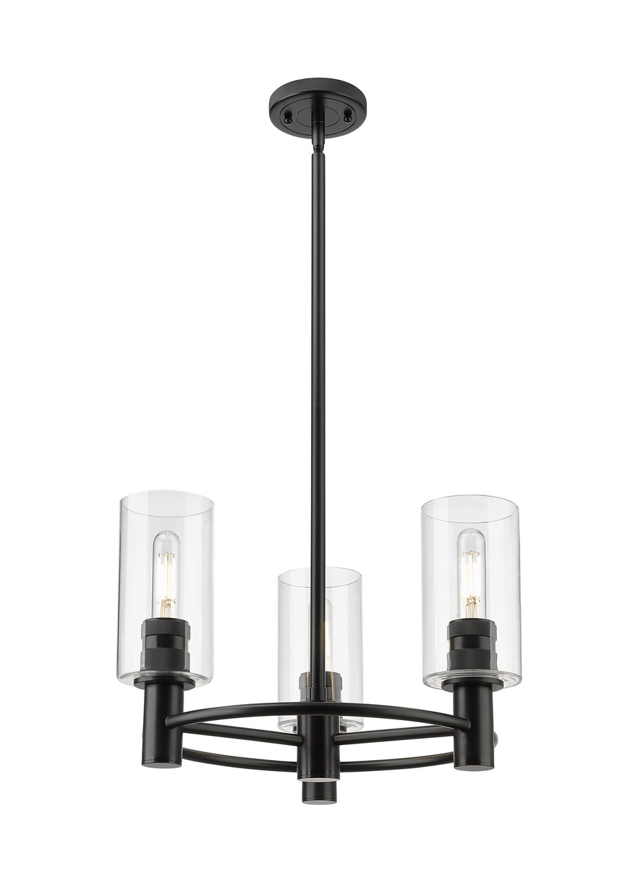 INNOVATIONS 434-3CR-BK-G434-7CL Crown Point 3 18 inch Pendant Matte Black