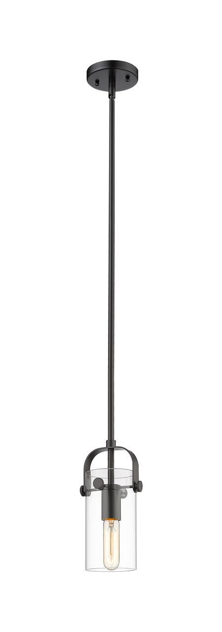 INNOVATIONS 423-1S-BK-G423-7CL Pilaster II Cylinder 1 5 inch Pendant Matte Black