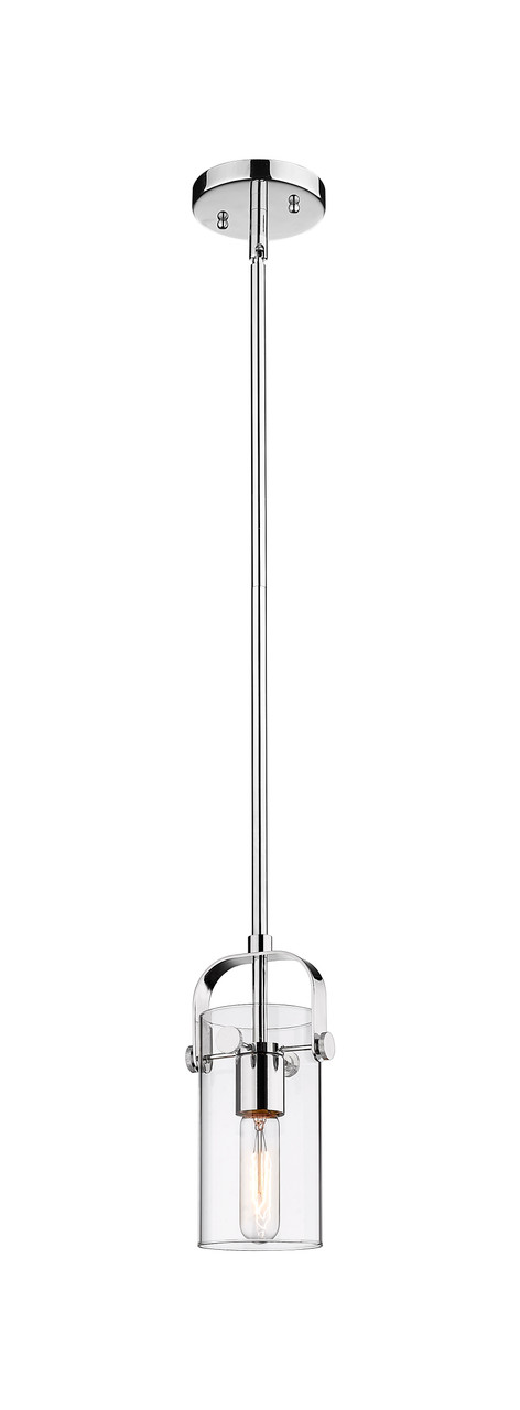 INNOVATIONS 423-1S-PC-G423-7CL Pilaster II Cylinder 1 5 inch Pendant Polished Chrome