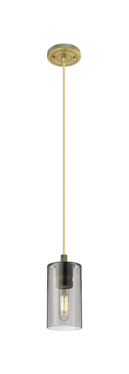 INNOVATIONS 434-1P-BB-G434-7SM Crown Point 1 4.5 inch Pendant Brushed Brass