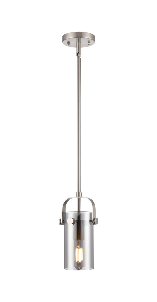 INNOVATIONS 423-1S-SN-G423-7SM Pilaster II Cylinder 1 5 inch Pendant Satin Nickel