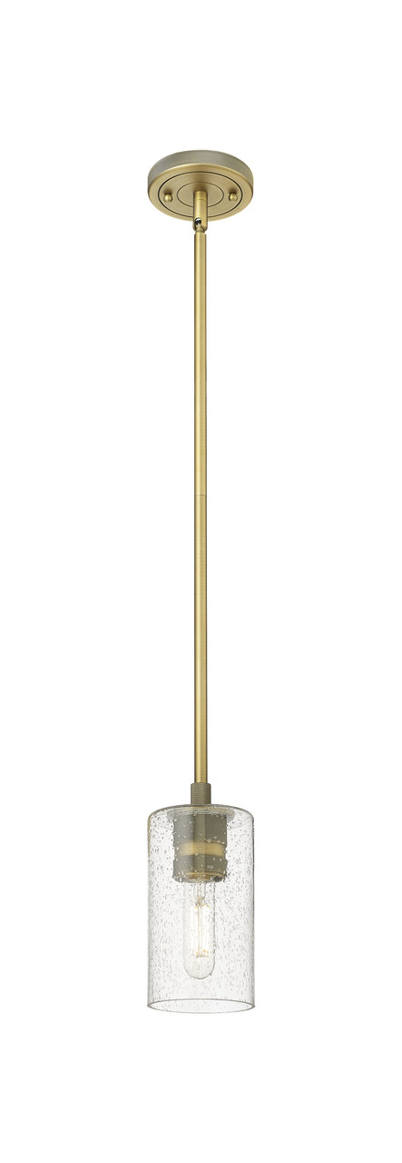 INNOVATIONS 434-1S-BB-G434-7SDY Crown Point 1 4.5 inch Pendant Brushed Brass