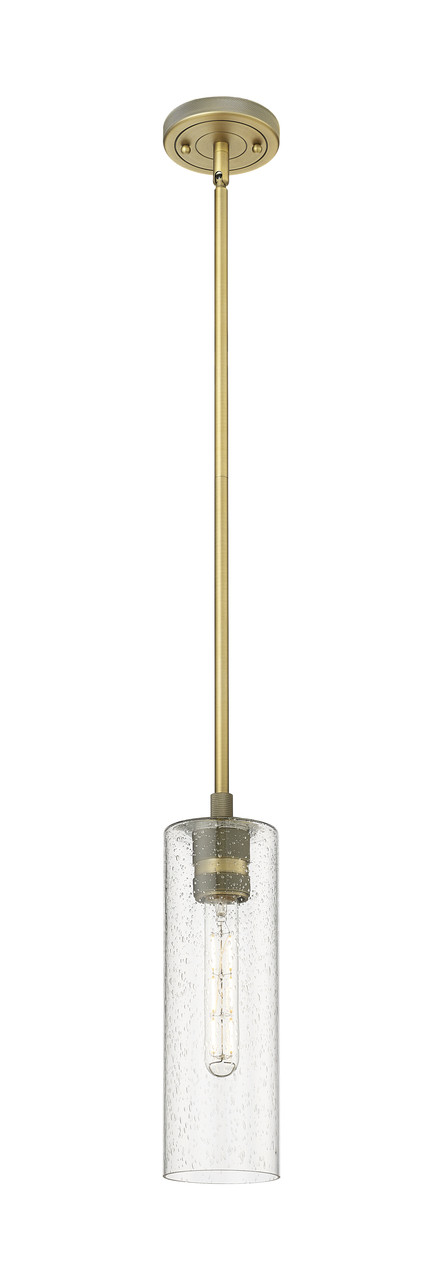 INNOVATIONS 434-1S-BB-G434-12SDY Crown Point 1 4.5 inch Pendant Brushed Brass