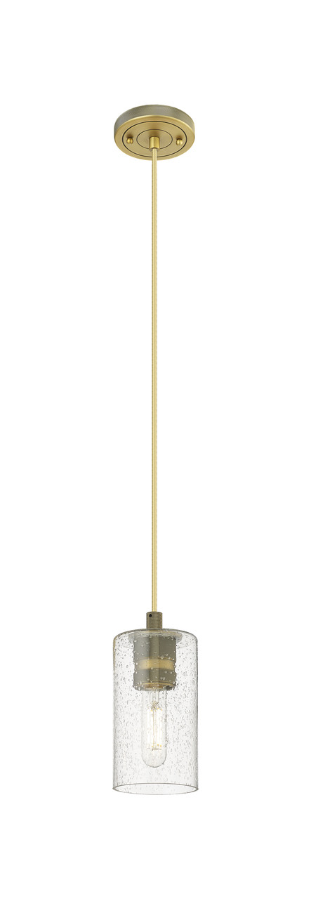 INNOVATIONS 434-1P-BB-G434-7SDY Crown Point 1 4.5 inch Pendant Brushed Brass