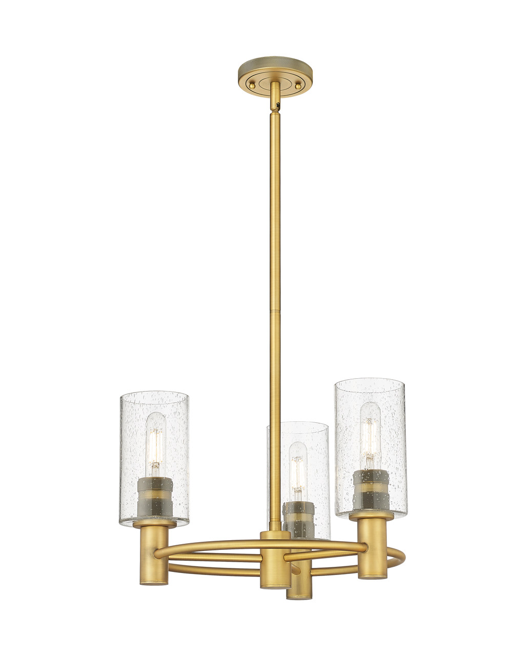 INNOVATIONS 434-3CR-BB-G434-7SDY Crown Point 3 18 inch Pendant Brushed Brass