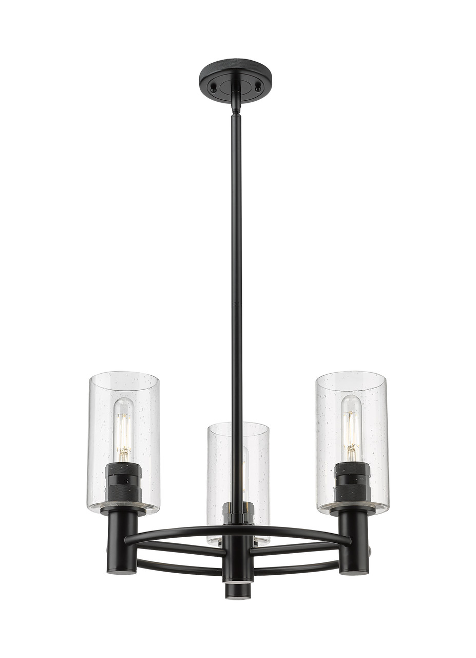 INNOVATIONS 434-3CR-BK-G434-7SDY Crown Point 3 18 inch Pendant Matte Black