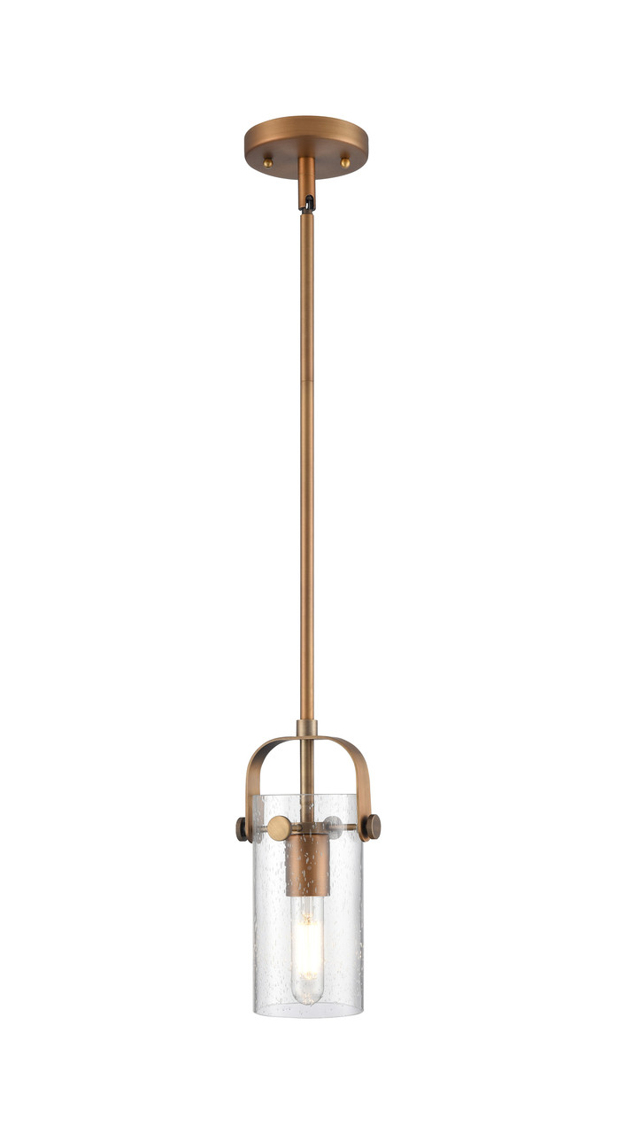 INNOVATIONS 423-1S-BB-G423-7SDY Pilaster II Cylinder 1 5 inch Pendant Brushed Brass