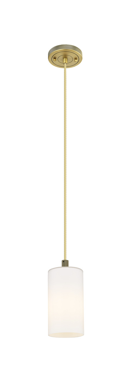 INNOVATIONS 434-1P-BB-G434-7WH Crown Point 1 4.5 inch Pendant Brushed Brass