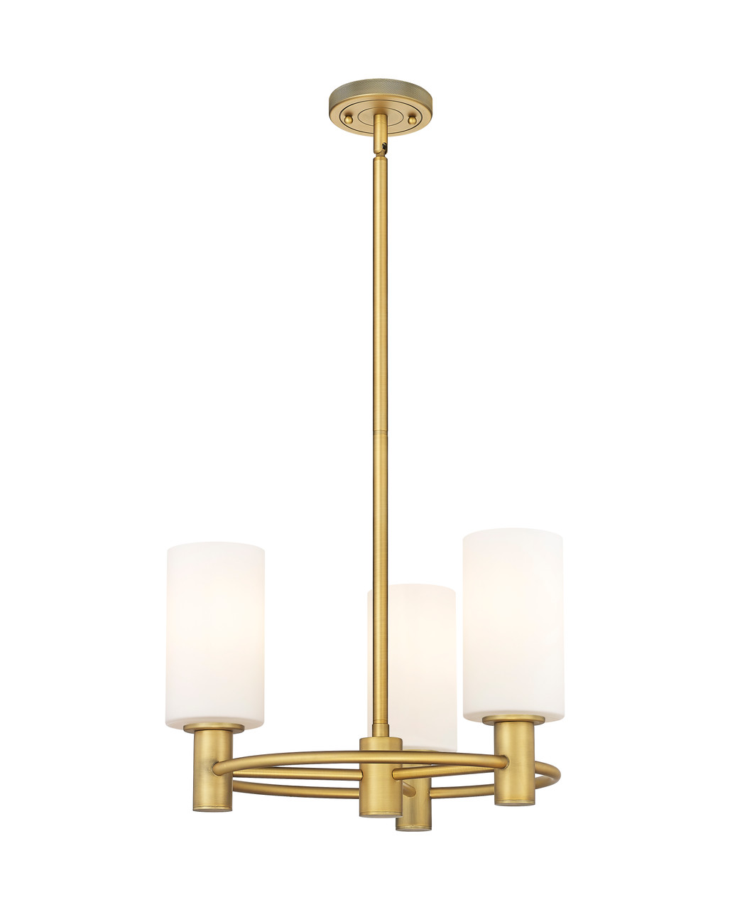 INNOVATIONS 434-3CR-BB-G434-7WH Crown Point 3 18 inch Pendant Brushed Brass