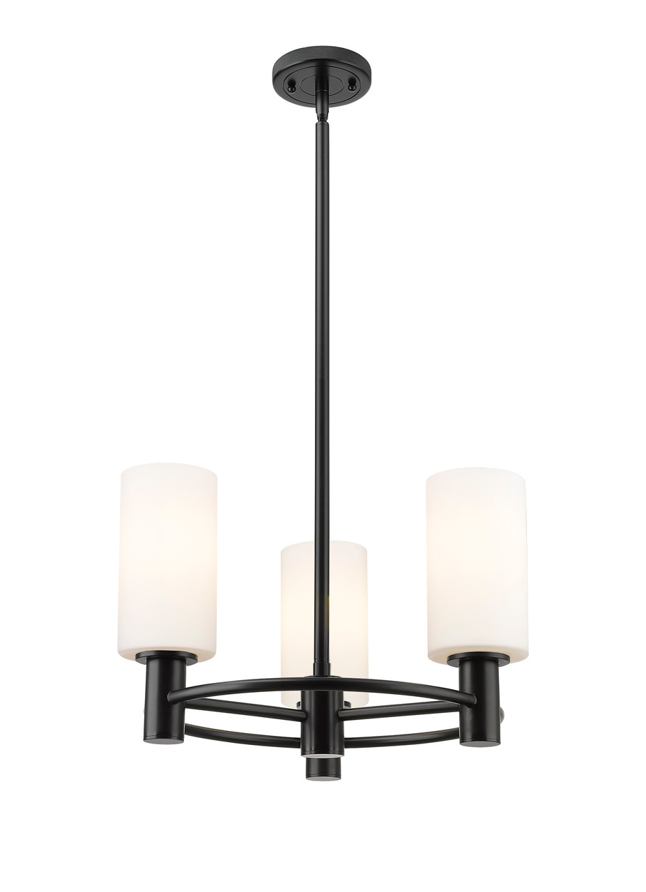 INNOVATIONS 434-3CR-BK-G434-7WH Crown Point 3 18 inch Pendant Matte Black