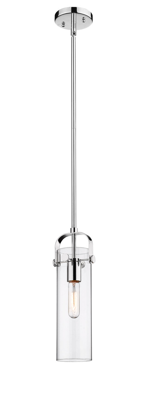 INNOVATIONS 423-1S-PC-G423-12CL Pilaster II Cylinder 1 5 inch Pendant Polished Chrome