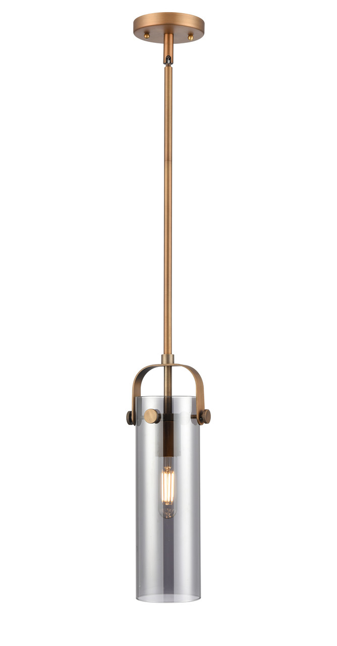 INNOVATIONS 423-1S-BB-G423-12SM Pilaster II Cylinder 1 5 inch Pendant Brushed Brass