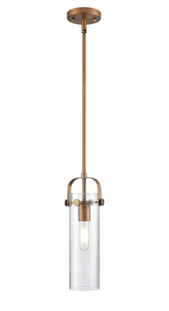 INNOVATIONS 423-1S-BB-G423-12SDY Pilaster II Cylinder 1 5 inch Pendant Brushed Brass