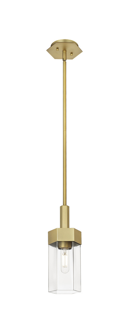 INNOVATIONS 427-1S-BB-G427-9CL Claverack 1 5.875 inch Pendant Brushed Brass