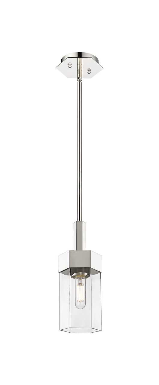 INNOVATIONS 427-1S-PN-G427-9CL Claverack 1 5.875 inch Pendant Polished Nickel