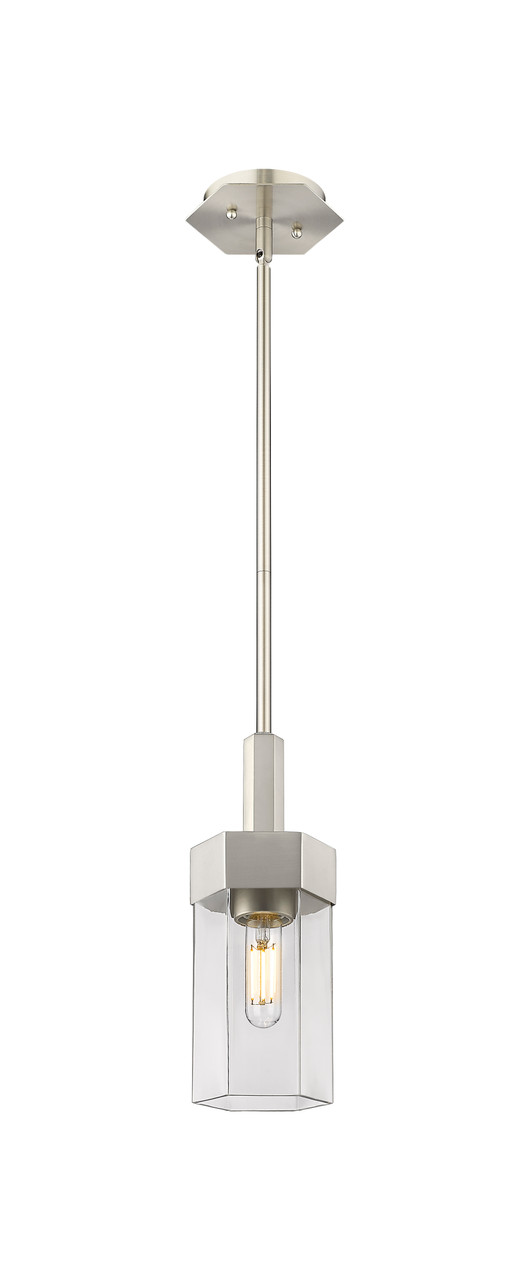 INNOVATIONS 427-1S-SN-G427-9CL Claverack 1 5.875 inch Pendant Satin Nickel