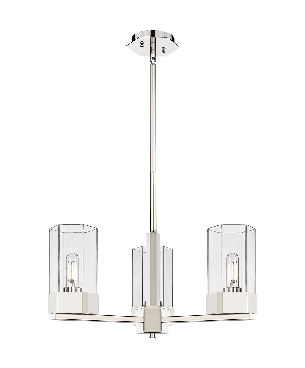 INNOVATIONS 427-3CR-PN-G427-9CL Claverack 3 21.625 inch Pendant Polished Nickel