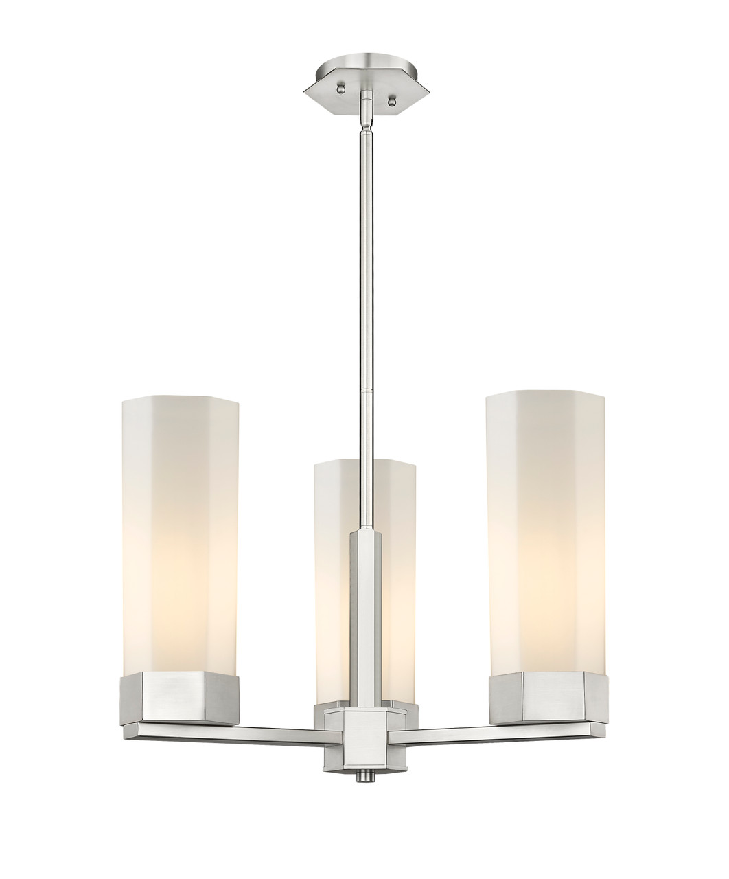 INNOVATIONS 427-3CR-SN-G427-14WH Claverack 3 21.625 inch Pendant Satin Nickel