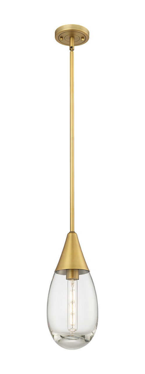 INNOVATIONS 450-1S-BB-G450-6CL Malone 1 6 inch Pendant Brushed Brass