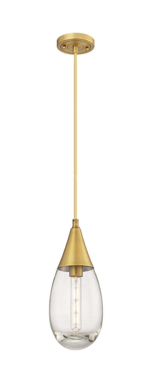 INNOVATIONS 450-1P-BB-G450-6CL Malone 1 6 inch Pendant Brushed Brass