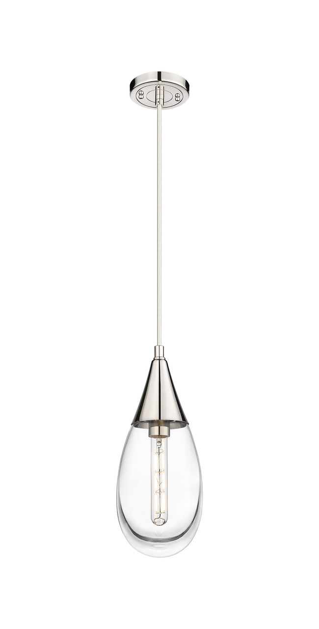 INNOVATIONS 450-1P-PN-G450-6CL Malone 1 6 inch Pendant Polished Nickel