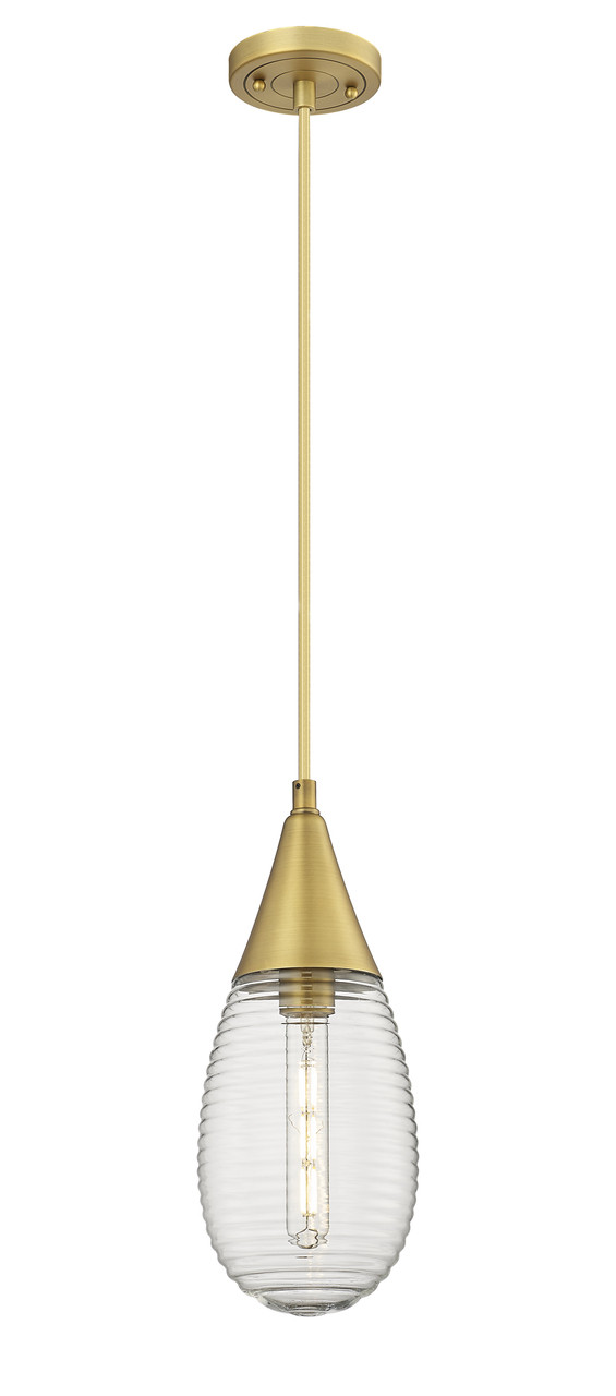 INNOVATIONS 450-1P-BB-G450-6SCL Malone 1 6 inch Pendant Brushed Brass