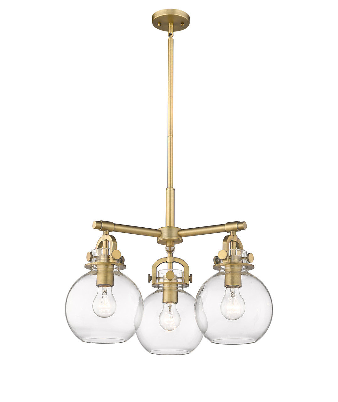 INNOVATIONS 410-3CR-BB-G410-7CL Newton Sphere 3 20.625 inch Pendant Brushed Brass