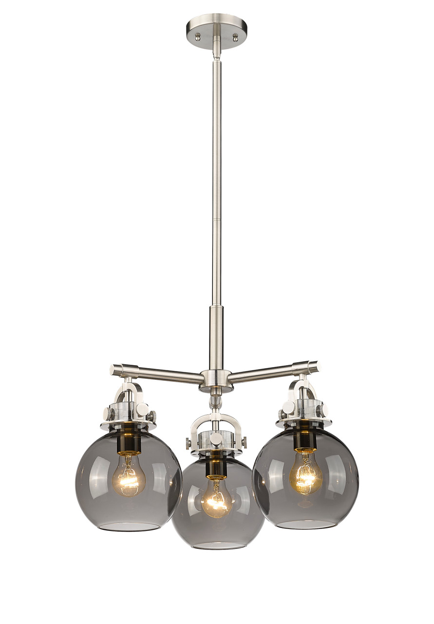 INNOVATIONS 410-3CR-SN-G410-7SM Newton Sphere 3 20.625 inch Pendant Satin Nickel